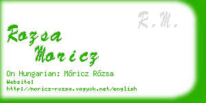 rozsa moricz business card